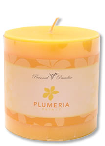 Plumeria Petals Organic Pillar Candle