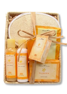 Plumeria Petals Small Hawaiian Gift Basket